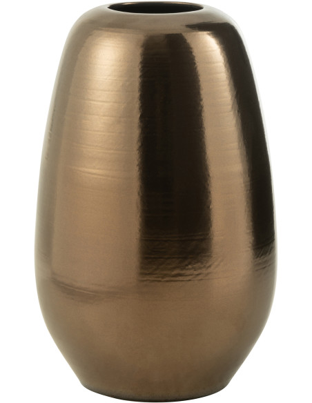 Vase moderne Ovale XL Hauteur 55 cm en Porcelaine Doré Lola - 1