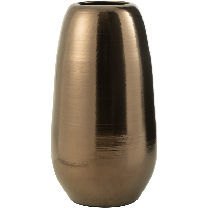 Vase moderne Ovale XXL Hauteur 70 cm en Porcelaine Doré Lola - 1