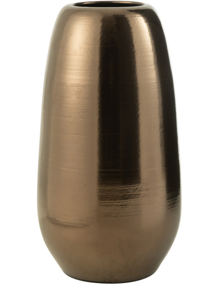 Vase moderne Ovale XXL Hauteur 70 cm en Porcelaine Doré Lola - 1