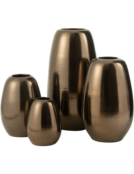 Vase moderne Ovale XXL Hauteur 70 cm en Porcelaine Doré Lola - 2