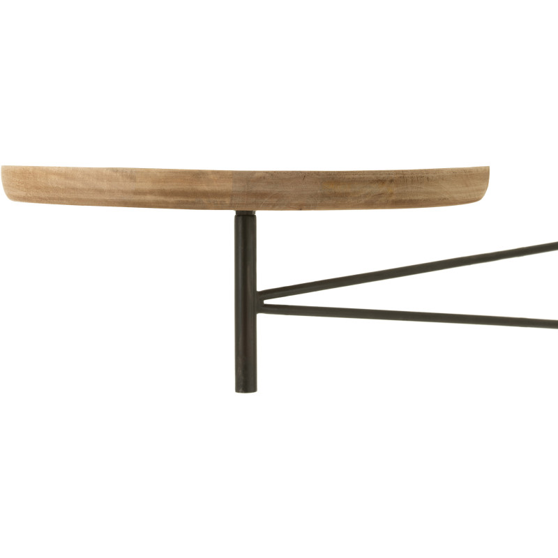 Table à manger Murale Pivotante Ronde 1 personne Bistro en Bois Naturel Métal Noir - 2