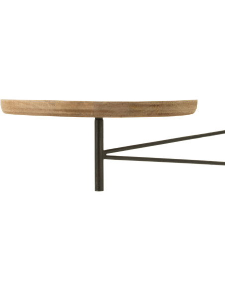 Table à manger Murale Pivotante Ronde 1 personne Bistro en Bois Naturel Métal Noir - 2