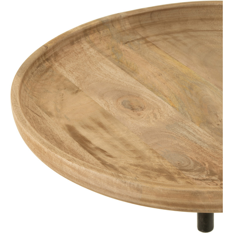 Table à manger Murale Pivotante Ronde 1 personne Bistro en Bois Naturel Métal Noir - 4