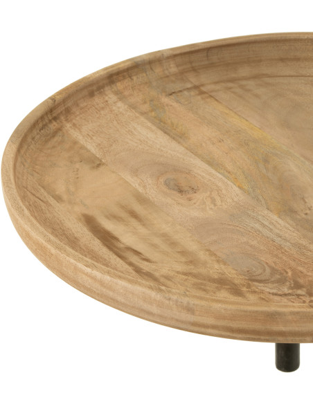 Table à manger Murale Pivotante Ronde 1 personne Bistro en Bois Naturel Métal Noir - 4