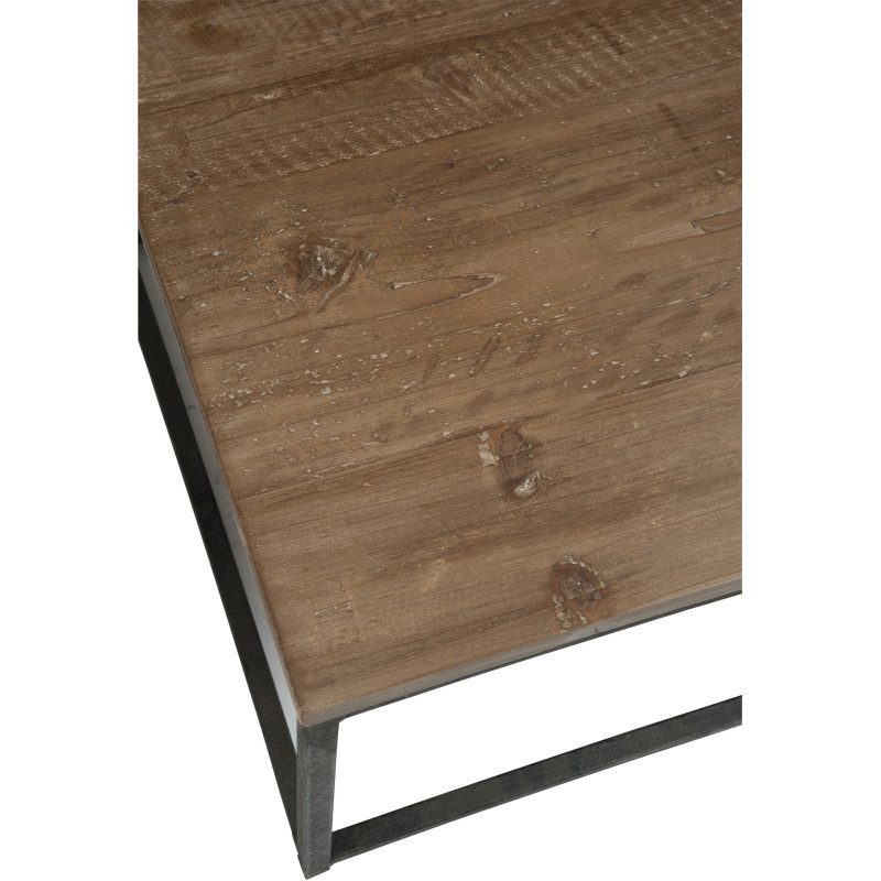 Table basse Carrée Chicago en Bois recyclé Marron Métal Noir - 4
