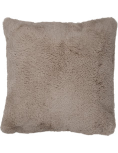 Coussin carré moelleux gris souris en polyester doux 45 cm - 1