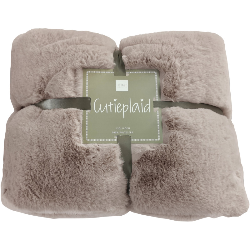 Plaid 130x180 Cutie en Polyester Gris souris - 5