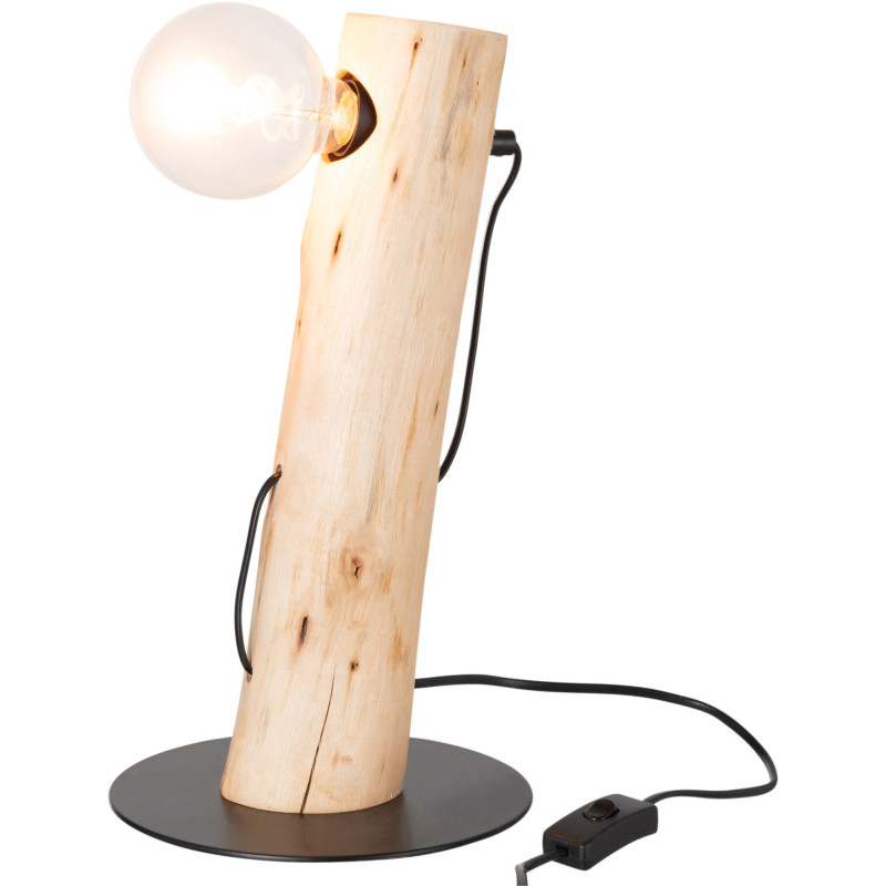 Lampe à poser Silas 35 cm en Bois de meranti Naturel Métal Noir - 2