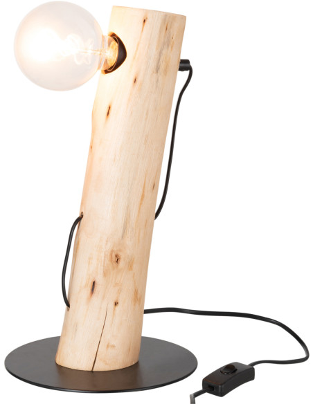 Lampe à poser Silas 35 cm en Bois de meranti Naturel Métal Noir - 2