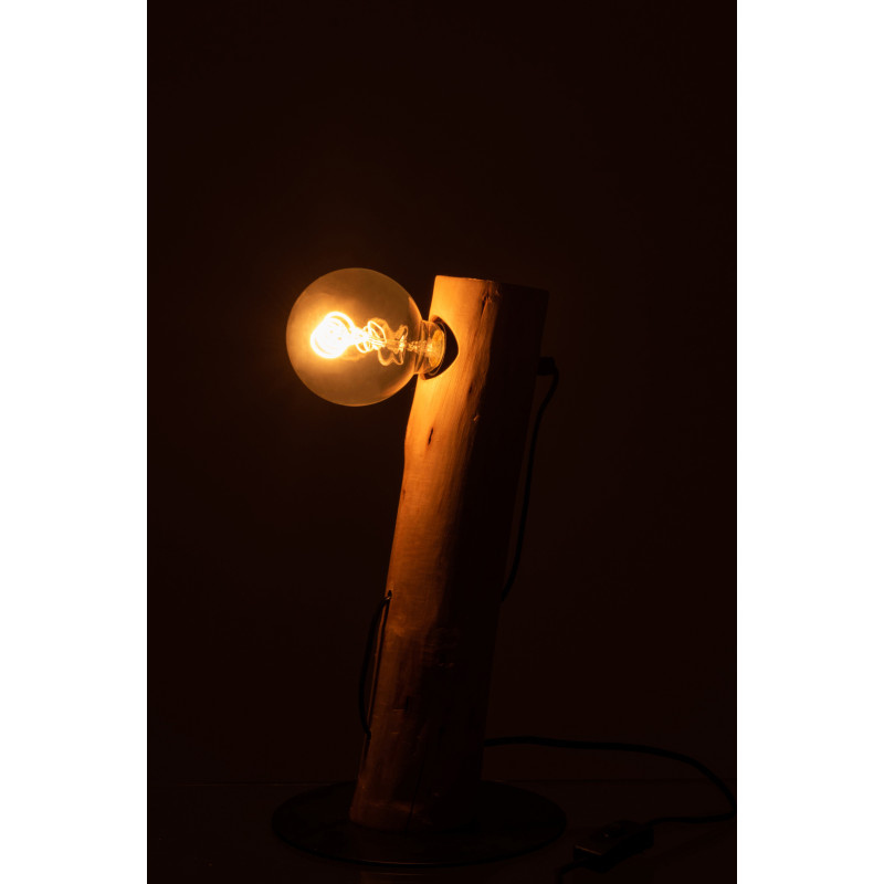 Lampe à poser Silas 35 cm en Bois de meranti Naturel Métal Noir - 3