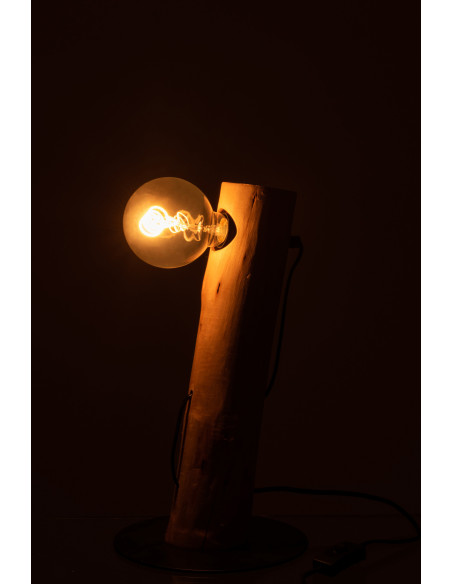 Lampe à poser Silas 35 cm en Bois de meranti Naturel Métal Noir - 3