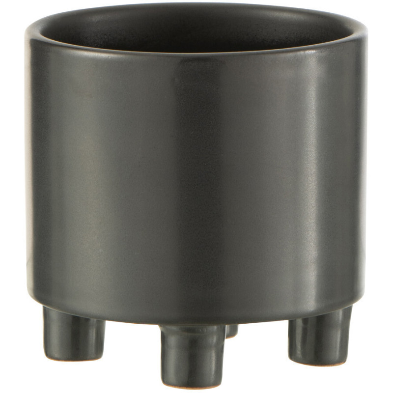 Cache-pot sur pied en Argile Noir Thibault Diamètre 12 cm - 1