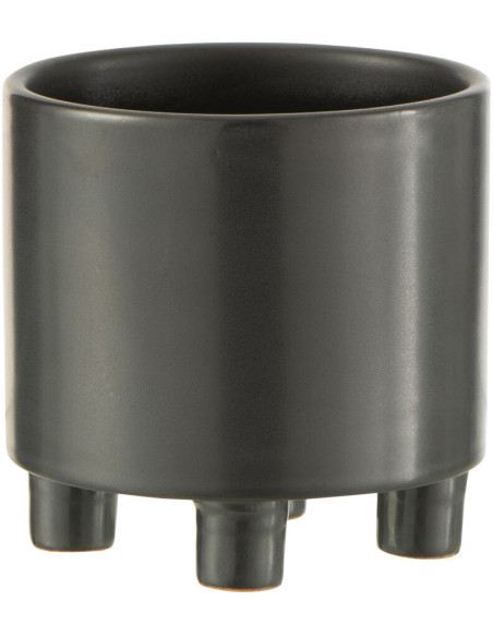 Cache-pot sur pied en Argile Noir Thibault Diamètre 12 cm - 1
