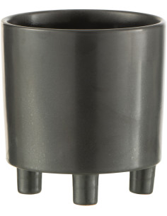 Cache-pot sur pied en Argile Noir Thibault Diamètre 15 cm - 1