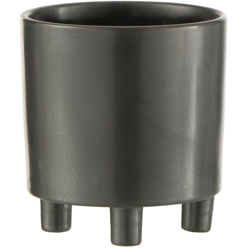 Cache-pot sur pied en Argile Noir Thibault Diamètre 15 cm - 1