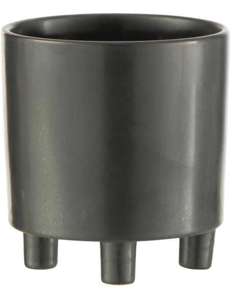 Cache-pot sur pied en Argile Noir Thibault Diamètre 15 cm - 1