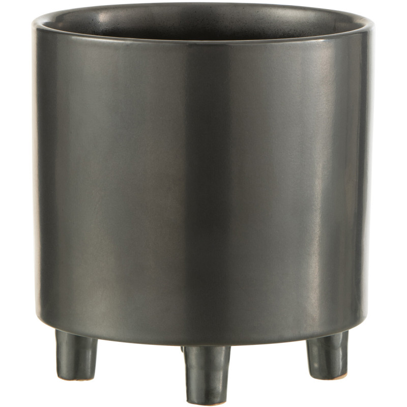 Cache-pot sur pied en Argile Noir Thibault Diamètre 20 cm - 1