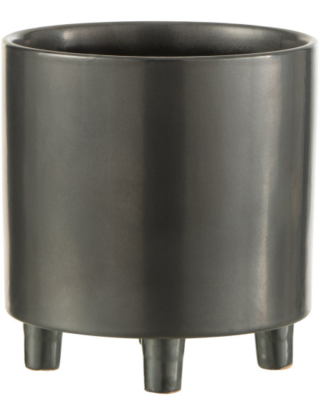 Cache-pot sur pied en Argile Noir Thibault Diamètre 20 cm - 1