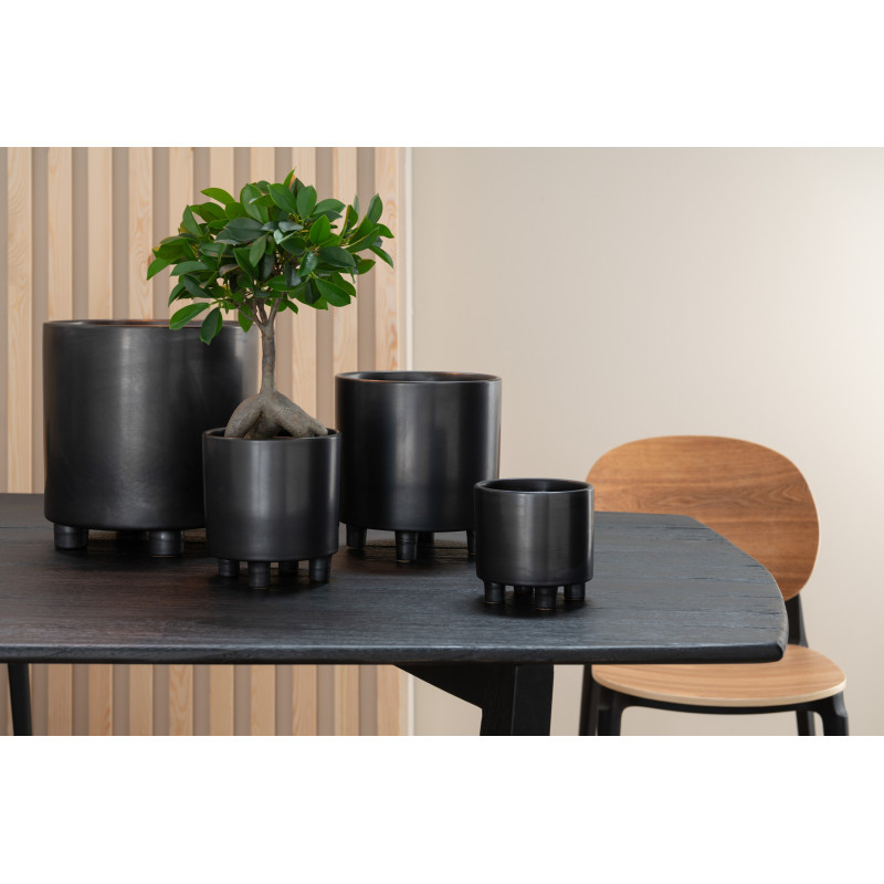 Cache-pot sur pied en Argile Noir Thibault Diamètre 20 cm - 2