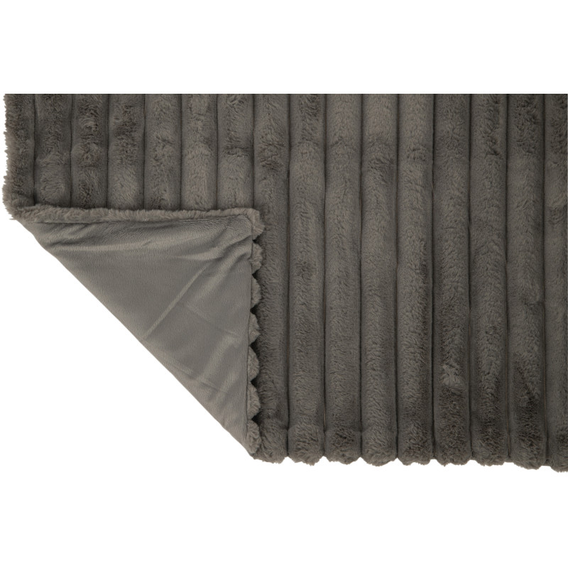 Plaid 130x180 Corduroy en Polyester Gris foncé Motif velours côtelé - 4