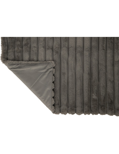 Plaid 130x180 Corduroy en Polyester Gris foncé Motif velours côtelé - 4