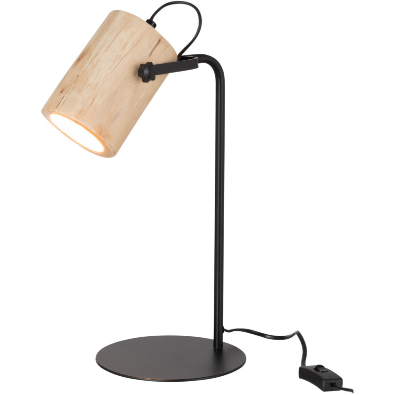 Lampe à poser Silas en Bois de meranti Naturel Métal Noir - 3