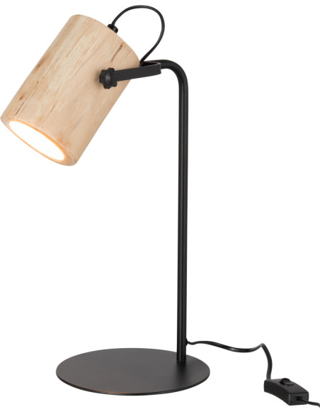Lampe à poser Silas en Bois de meranti Naturel Métal Noir - 3