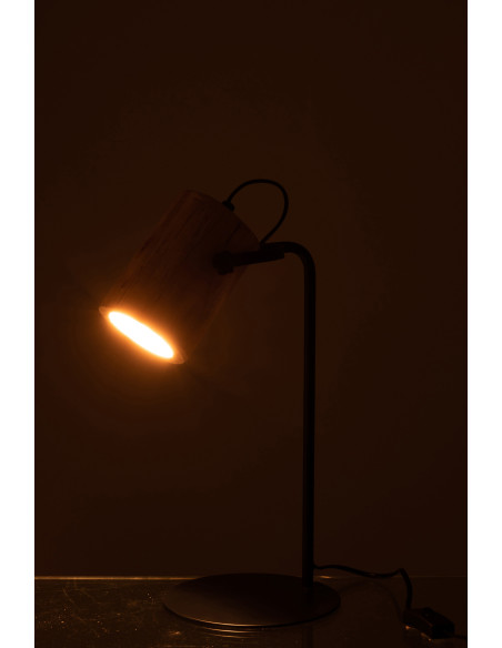 Lampe à poser Silas en Bois de meranti Naturel Métal Noir - 4