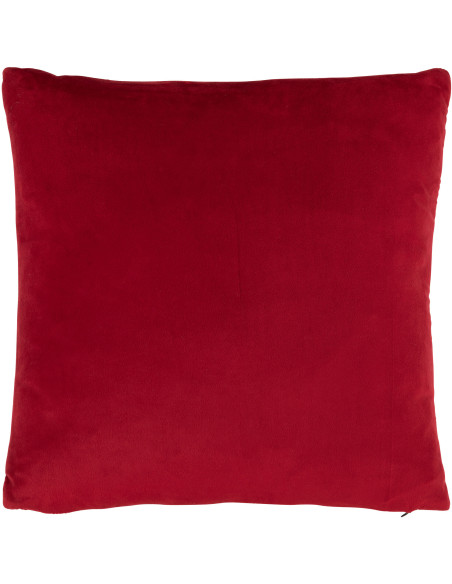 Coussin Carré Snowfy 45x45 en Polyester Blanc Rouge Motif Flocon de neige - 3