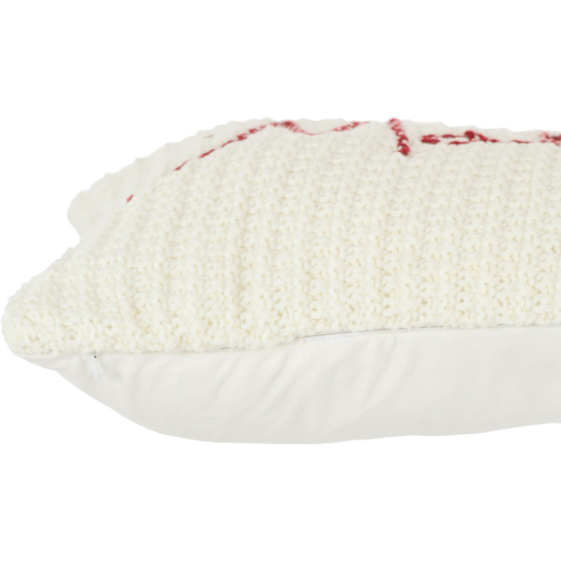 Coussin XL Rectangulaire Home 60x40 en Tissu acrylique Blanc Rouge Message Maison - 3