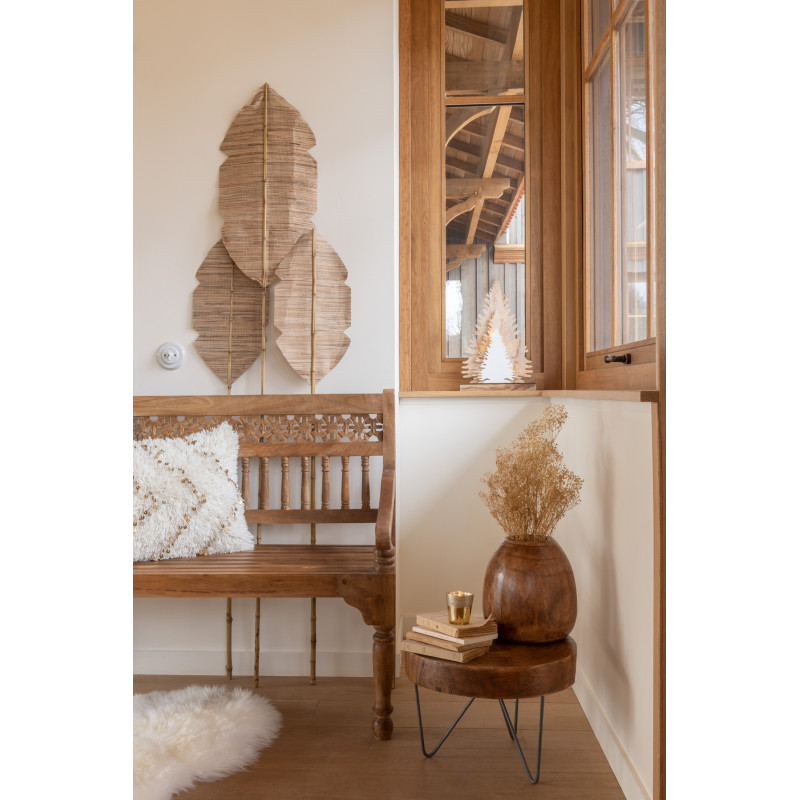 Coussin Carré Mynéos 50x50 en Coton Blanc Sequin Doré - 2