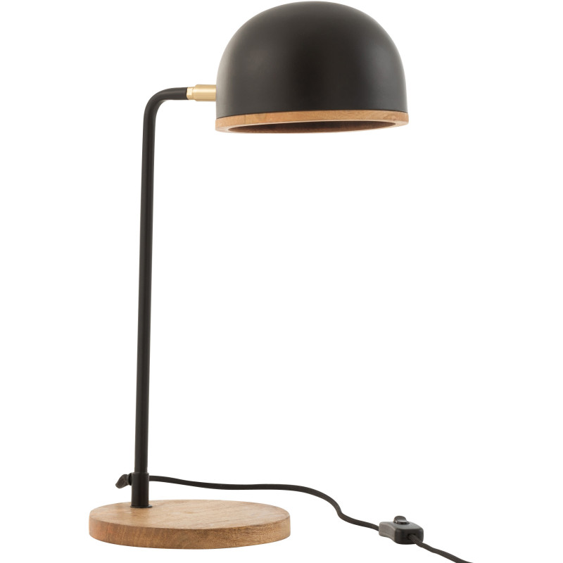 Lampe à poser Évi en Métal Noir Bois Naturel - 1
