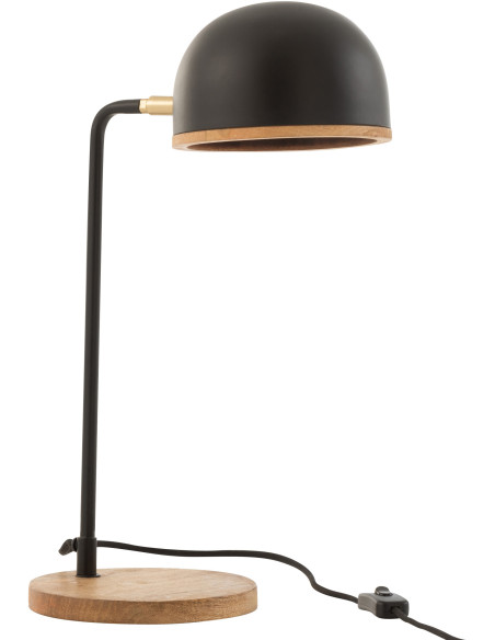 Lampe à poser Évi en Métal Noir Bois Naturel - 1