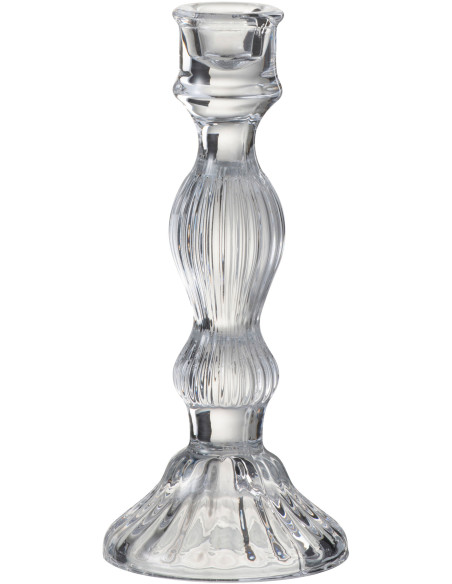 Bougeoir design sur pied Boules Hauteur 20 cm en Verre Transparent Aliyaan - 1
