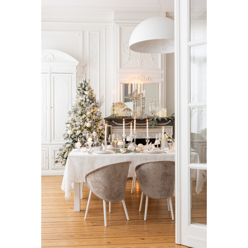 Bougeoir design sur pied Boules Hauteur 20 cm en Verre Transparent Aliyaan - 5