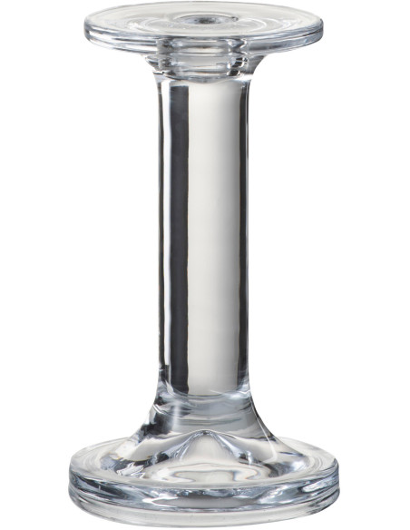 Bougeoir design sur pied Hauteur 16 cm en Verre Transparent Arman - 1