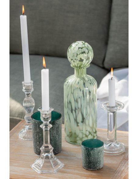 Bougeoir design sur pied Hauteur 16 cm en Verre Transparent Arman - 5