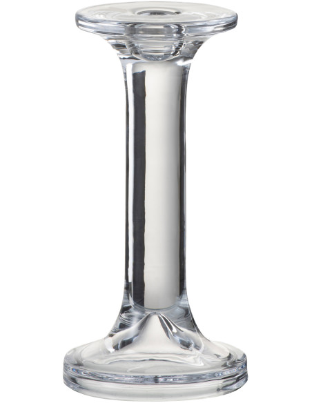 Bougeoir design sur pied Hauteur 18 cm en Verre Transparent Arman - 1