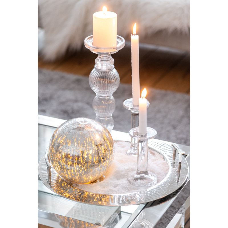 Bougeoir design sur pied Hauteur 18 cm en Verre Transparent Arman - 2