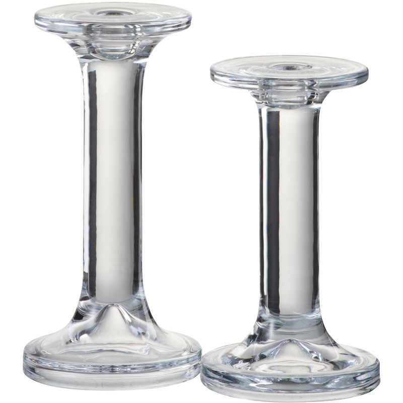 Bougeoir design sur pied Hauteur 18 cm en Verre Transparent Arman - 3