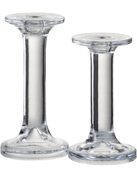 Bougeoir design sur pied Hauteur 18 cm en Verre Transparent Arman - 3