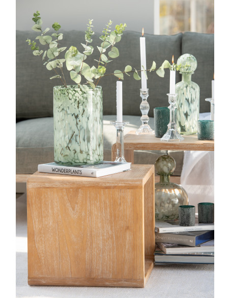 Bougeoir design sur pied Hauteur 18 cm en Verre Transparent Arman - 6