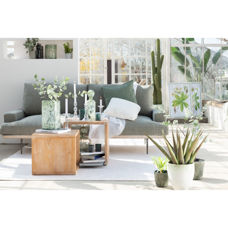 Bougeoir design sur pied Hauteur 18 cm en Verre Transparent Arman - 7