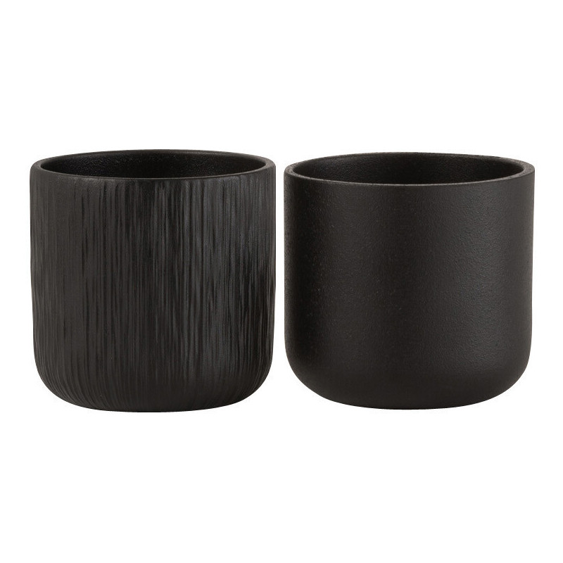 Cache-pot en Céramique Noir Gen Diamètre 7 cm (Lot de 2) - 1