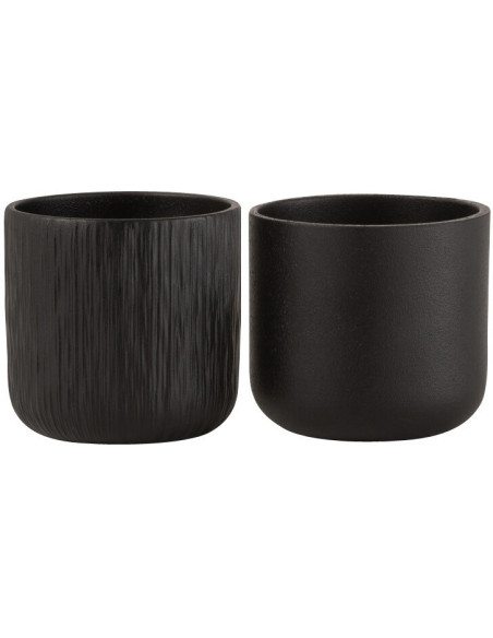 Cache-pot en Céramique Noir Gen Diamètre 7 cm (Lot de 2) - 1