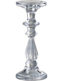 Bougeoir design sur pied Hauteur 24 cm en Verre Transparent Tibo