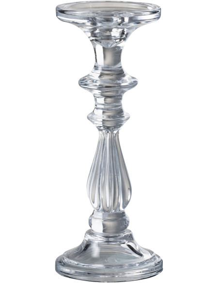 Bougeoir design sur pied Hauteur 24 cm en Verre Transparent Tibo - 1