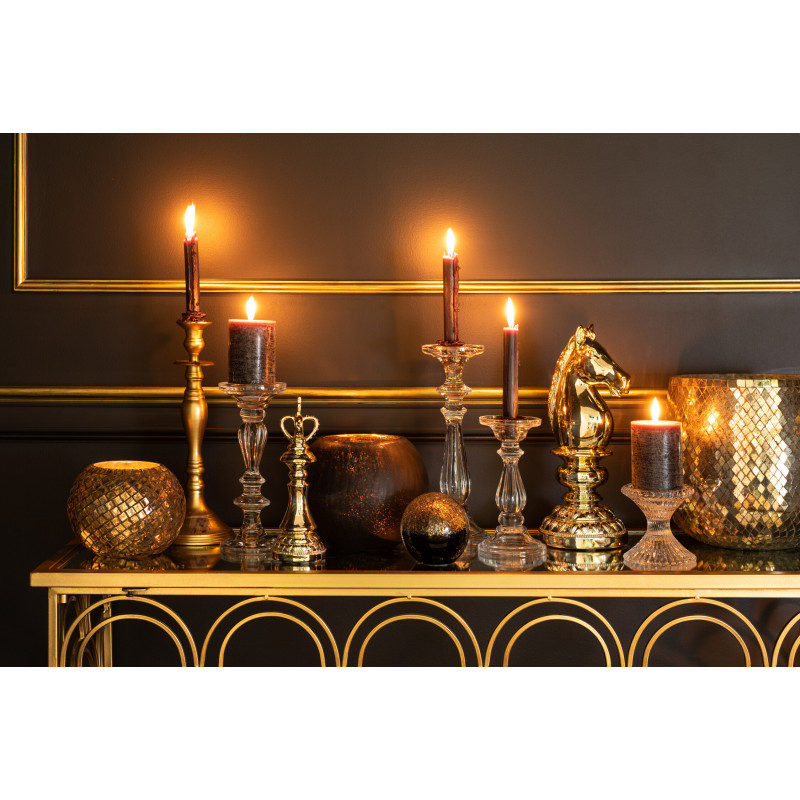 Bougeoir design sur pied Hauteur 24 cm en Verre Transparent Tibo - 2