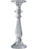 Bougeoir design sur pied XL Hauteur 30 cm en Verre Transparent Tibo