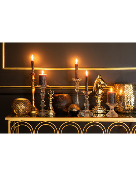 Bougeoir design sur pied XL Hauteur 30 cm en Verre Transparent Tibo - 2